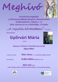 A rajz bűvöletében - Győrvári Mária kiállítása az Olvasóteremben